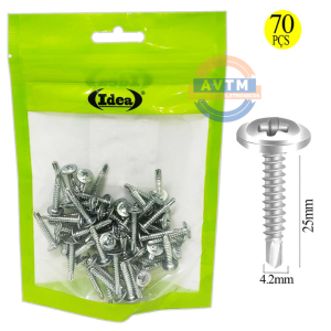 ID-0183P Parafusos Auto Brocantes 4,2mm x 25mm – 70 Peças