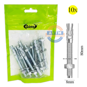 ID-0189P Chumbador Parabolt 8mm x 80mm – 10 Peças