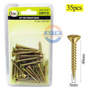 ID-0785P Parafusos para Madeira 5mm x 40mm – 35 Peças