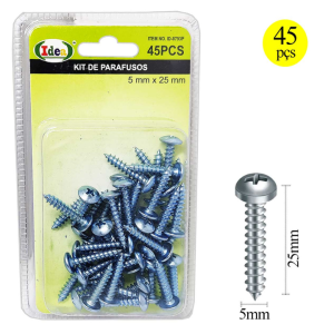 ID-0793P Parafusos 5mm x 25mm – 45 Peças