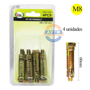 ID-0802P – Kit de Parabolt M8 x 60mm (4 Peças)