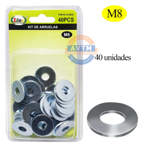 ID-0804A – Kit de Arruelas M8 (40 Peças)
