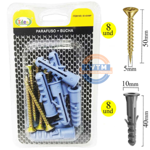 ID-4348P Parafuso + Bucha 5x50mm – 8 Unidades