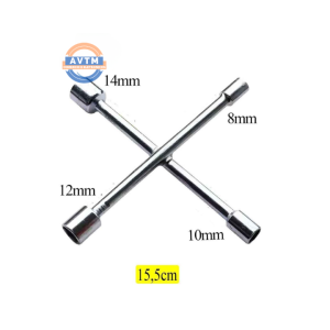 ATF-2640 Chave de Roda Cruzada Cromada 15cm 8mm a 14mm