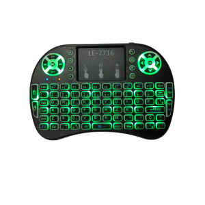 Controle Universal Mini Teclado com Iluminação LED Verde e Touchpad LE-7716