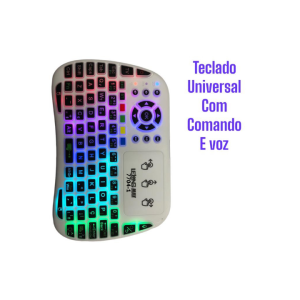 Controle Remoto Mini Teclado com Iluminação RGB e Função de Voz LE-7704-1