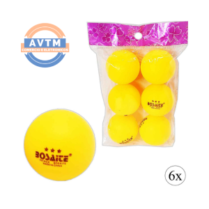 ATF-2601 Bolinhas para Tênis de Mesa – 6 Unidades Amarelas