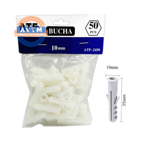 ATF-2450 CONJUNTO C/50 BUCHAS DE PLASTICO 10MM