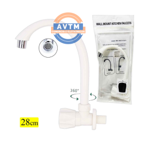 ATF-4201 Torneira de Parede Branca com Bica Alta 28cm