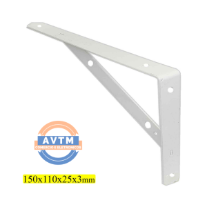 ATF-4250 Suporte de Prateleira 150x110x25x3mm Branco
