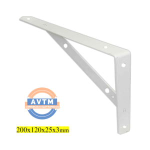 ATF-4251 Suporte de Prateleira 200x120x25x3mm Branco