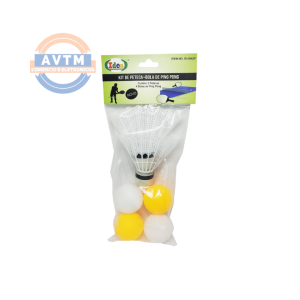 ID-3942P Kit de Peteca + Bolas de Ping Pong