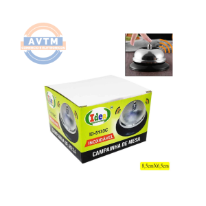 ID-5133C Campainha de Mesa Inoxidável 8,5x6,5cm