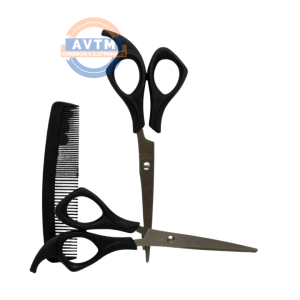 ID-7587T Kit para Barbeiro 3 Peças (Tesouras + Pente)