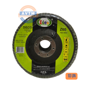 ID-7731C Disco de Desbaste Flap Z60 Inox – 115mm (Kit com 10 Unidades)