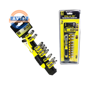 ATF-2100 Jogo de Soquetes com Chave Catraca 19 Peças
