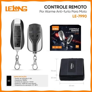 LE-7990 Controle Remoto para Alarme Antifurto de Moto