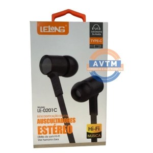 LE-0201C Fone de Ouvido Tipo-C 