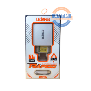 LE-230FV Carregador Rápido Lelong – 2 Portas + Cabo V8