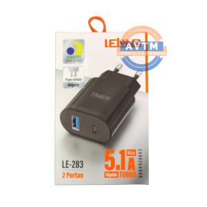 LE-283 Carregador Turbo com 2 Portas (5.1A)